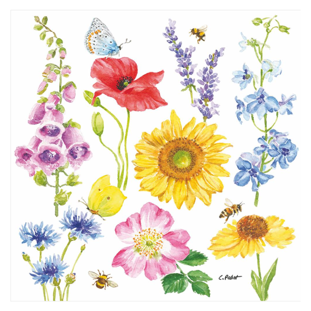 PAPERPRODUCTS Bees & Flowers Paper Cocktail Napkins Default Title