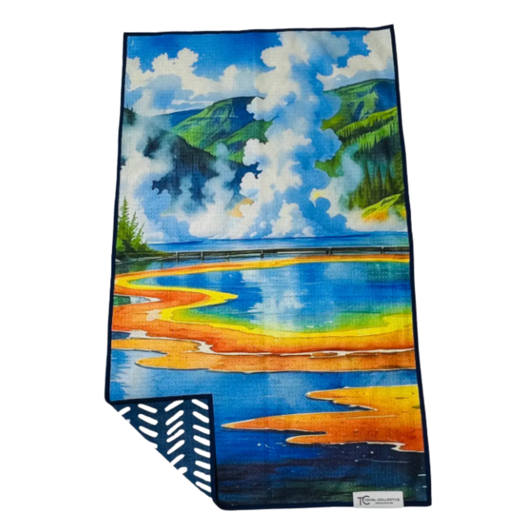 TOWEL COLLECTIVE Grand Prismatic Yellowstone Waffle Weave Towel Default Title