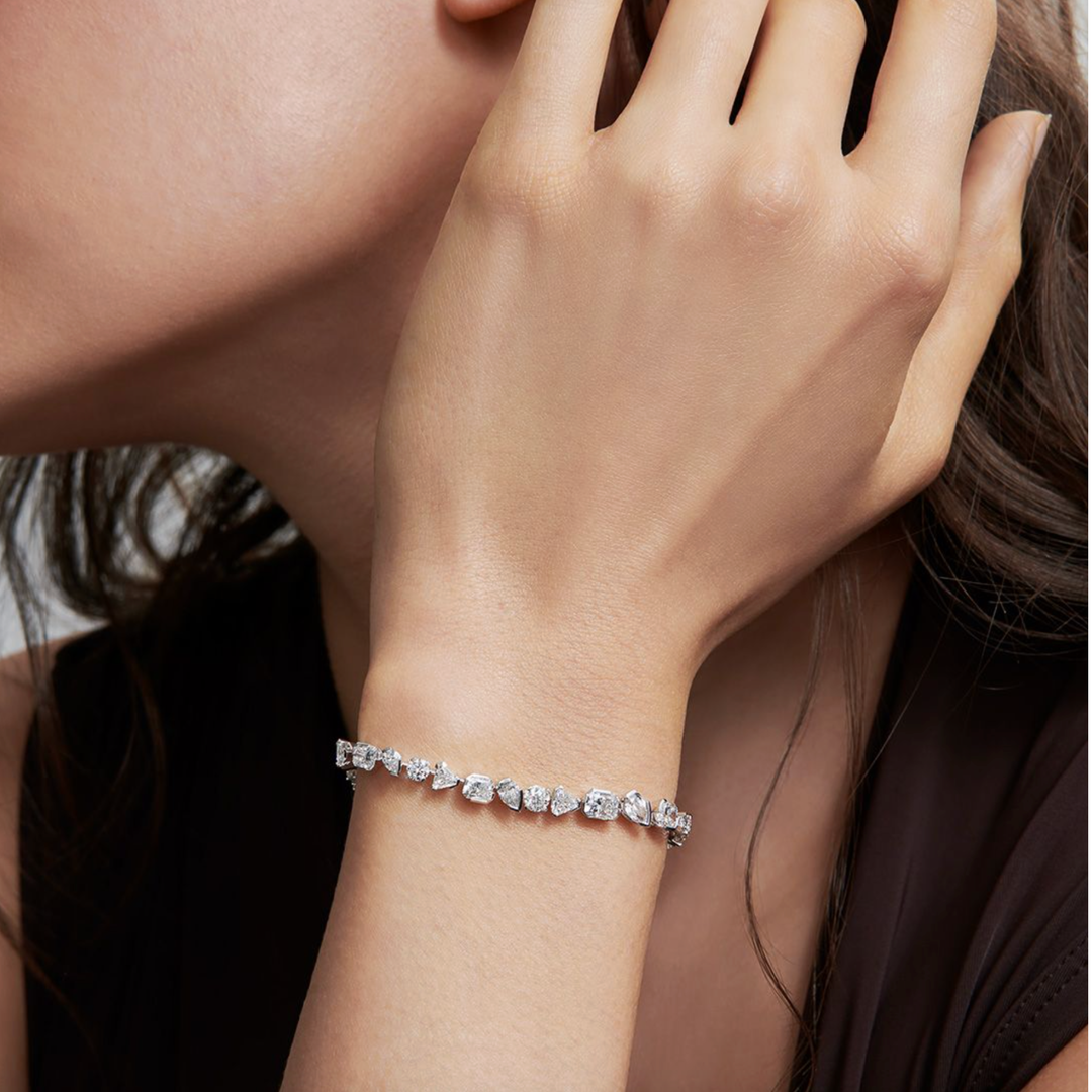 UNSAID Meta 18K Yellow Gold Eternity Bracelet With Diamonds
