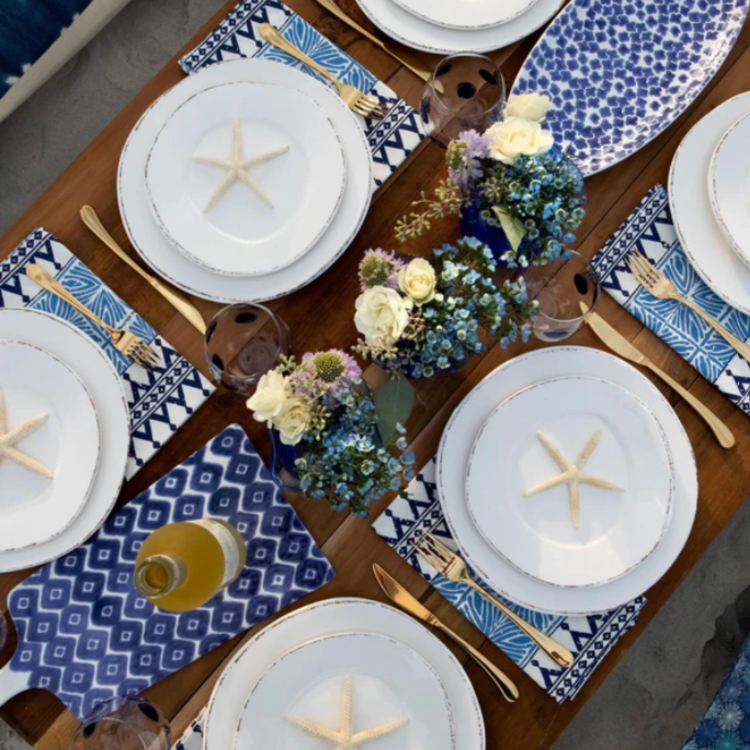 VIETRI Melamine Lastra White Dinner Plate