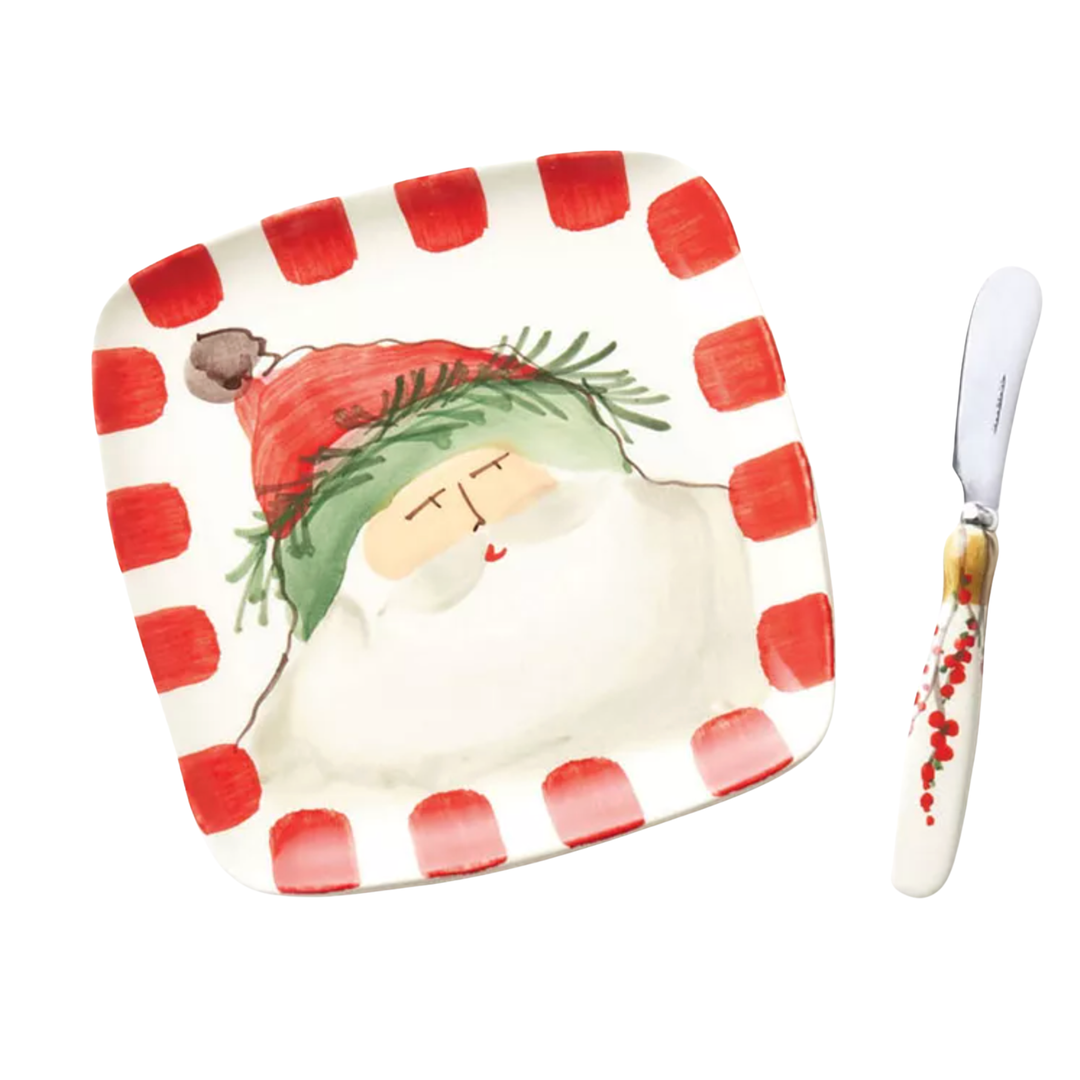 VIETRI Old St. Nick Square Plate And Spreader Default Title