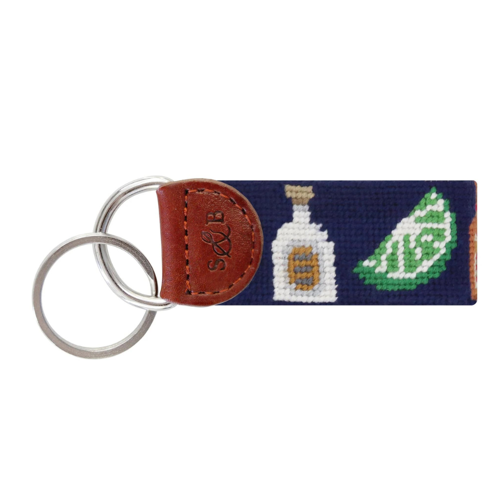 SMATHERS & BRANSON MAKE A MARGARITA NEEDLEPOINT KEY FOB