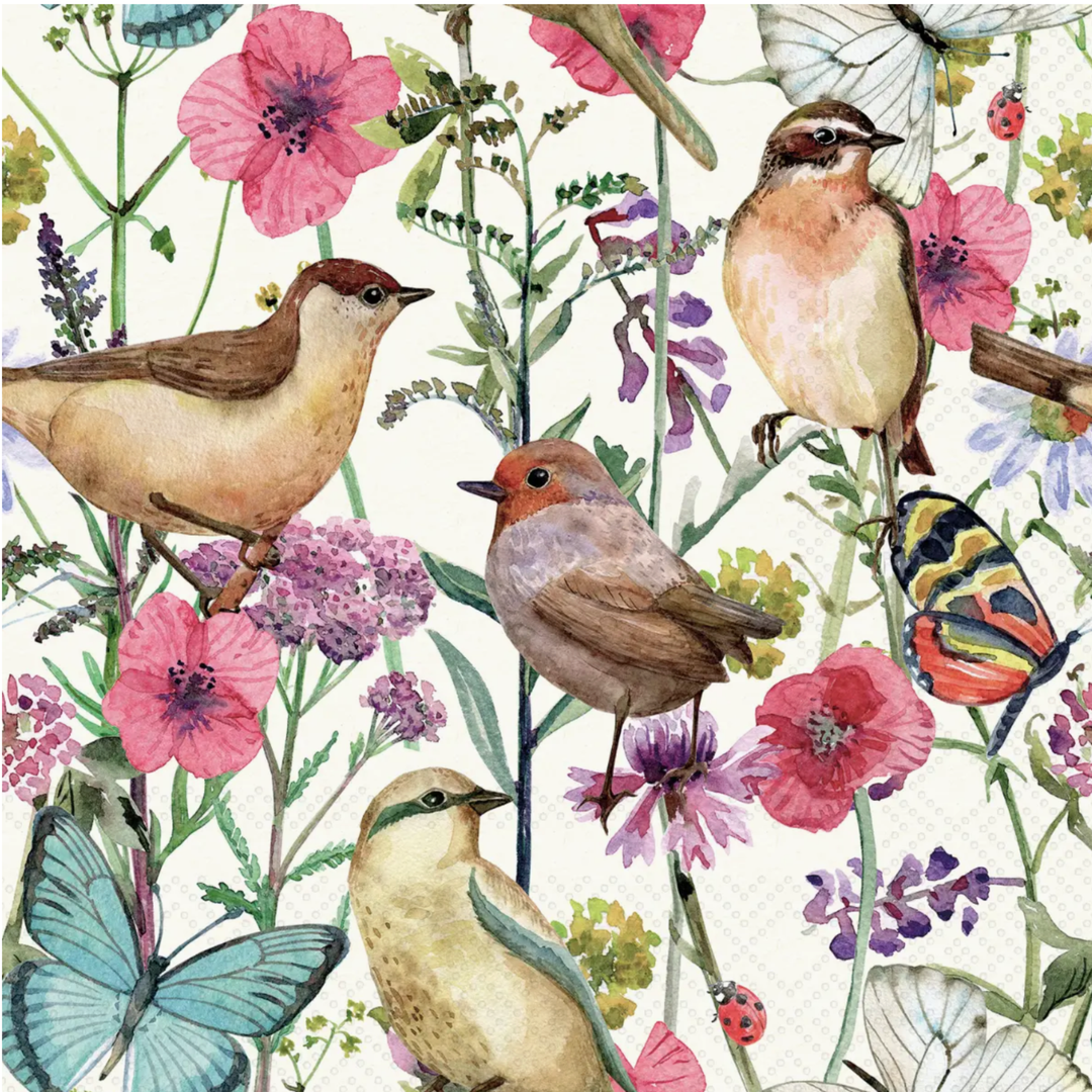 BOSTON INTERNATIONAL Birds In Spring Cocktail Napkins Default Title