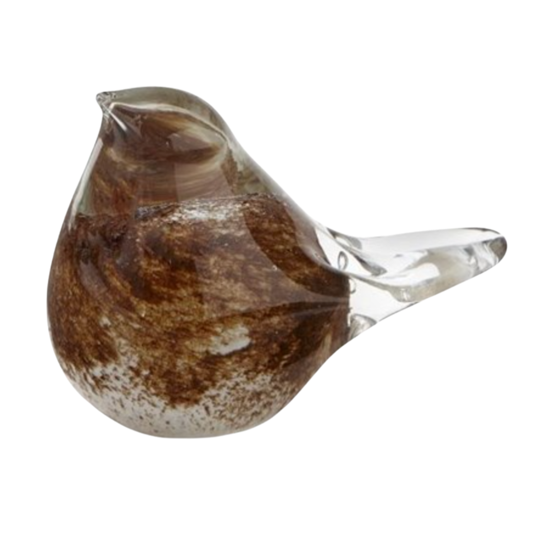 TAG Small Art Glass Brown Songbird Default Title