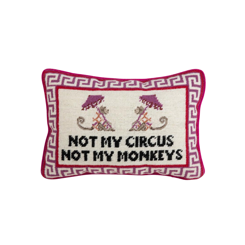 FURBISH STUDIO Not May Circus Needlpoint Pillow Default Title