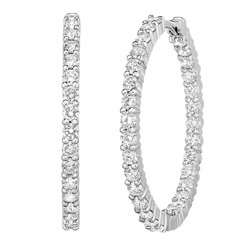 ROBERTO COIN PERFECT WHITE GOLD DIAMOND HOOP 30MM