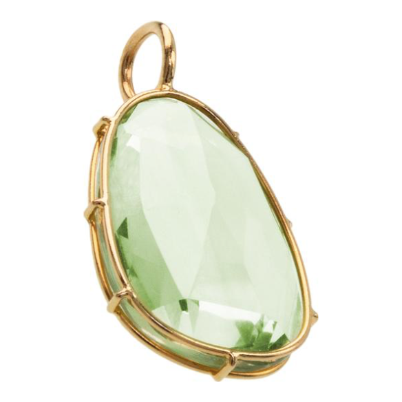 HEATHER B. MOORE Green Amethyst Harriet Stone In 14K Yellow Gold Setting