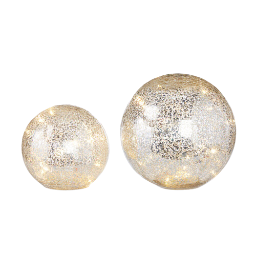 RAZ IMPORTS MERCURY GLASS LIGHTED BALL SMALL