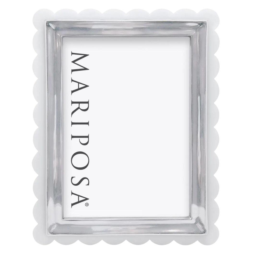MARIPOSA White Acrylic Large Scallop Frame Default Title