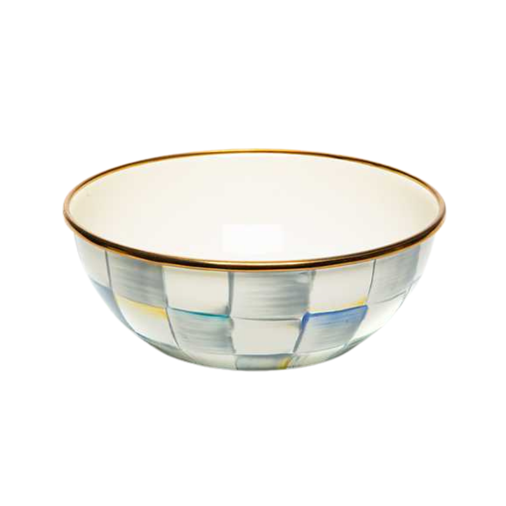 MACKENZIE CHILDS STERLING CHECK EVERYDAY BOWL