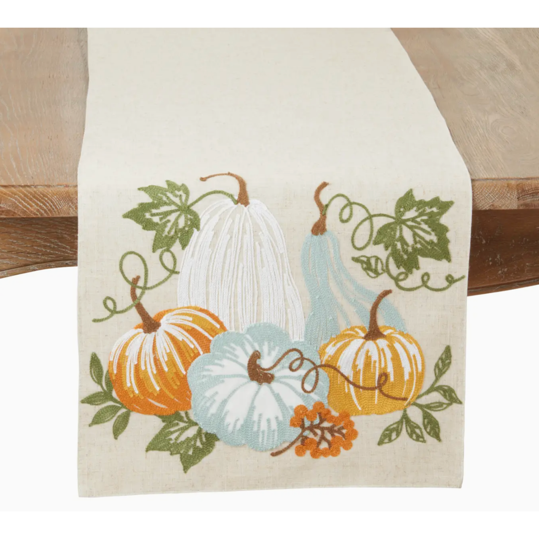 SARO Harvest Bounty Pumpkin Table Runner Default Title