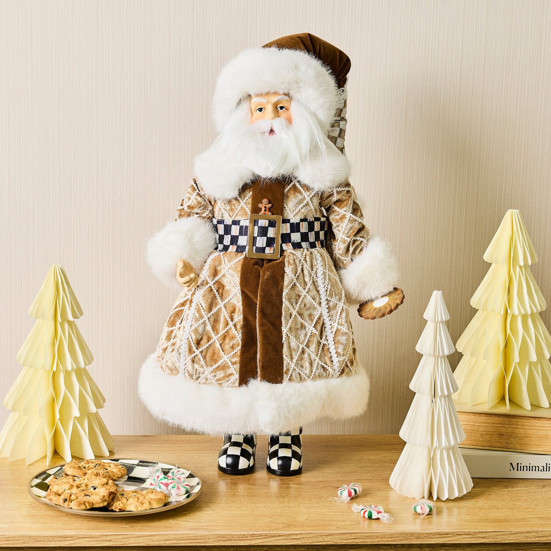 MACKENZIE CHILDS MacKenzie-Childs Gingerbread Fabric Mr. Santa