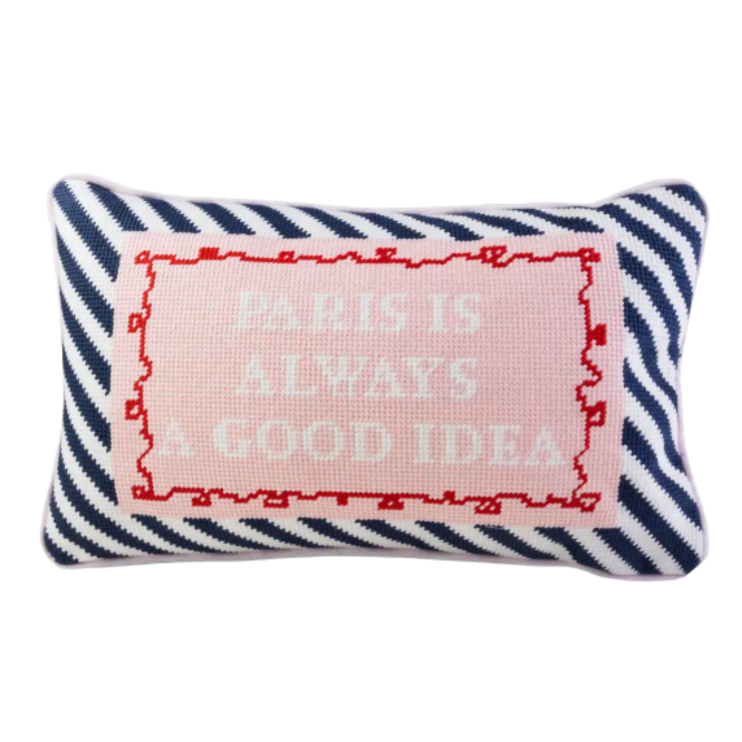 FURBISH STUDIO Paris Needlepoint Pillow Default Title