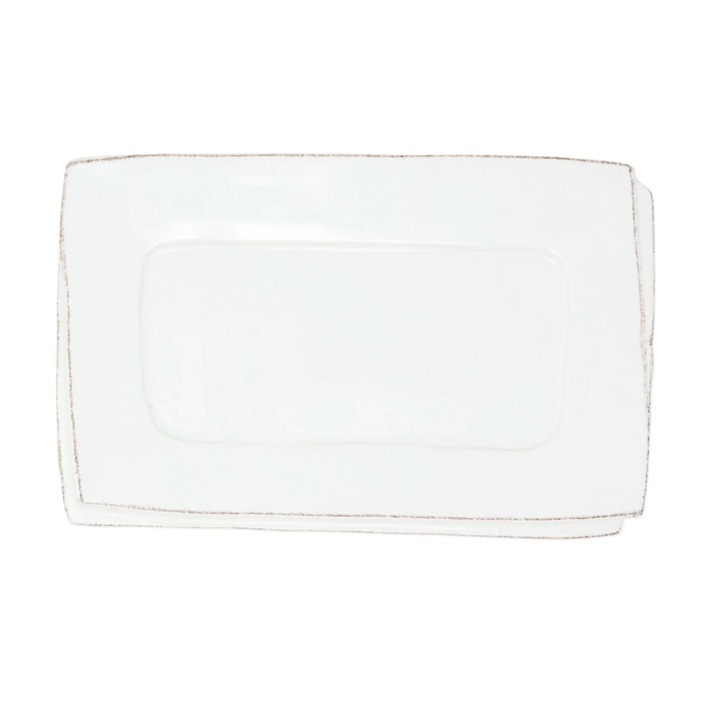 VIETRI LASTRA WHITE SMALL RECTANGULAR TRAY