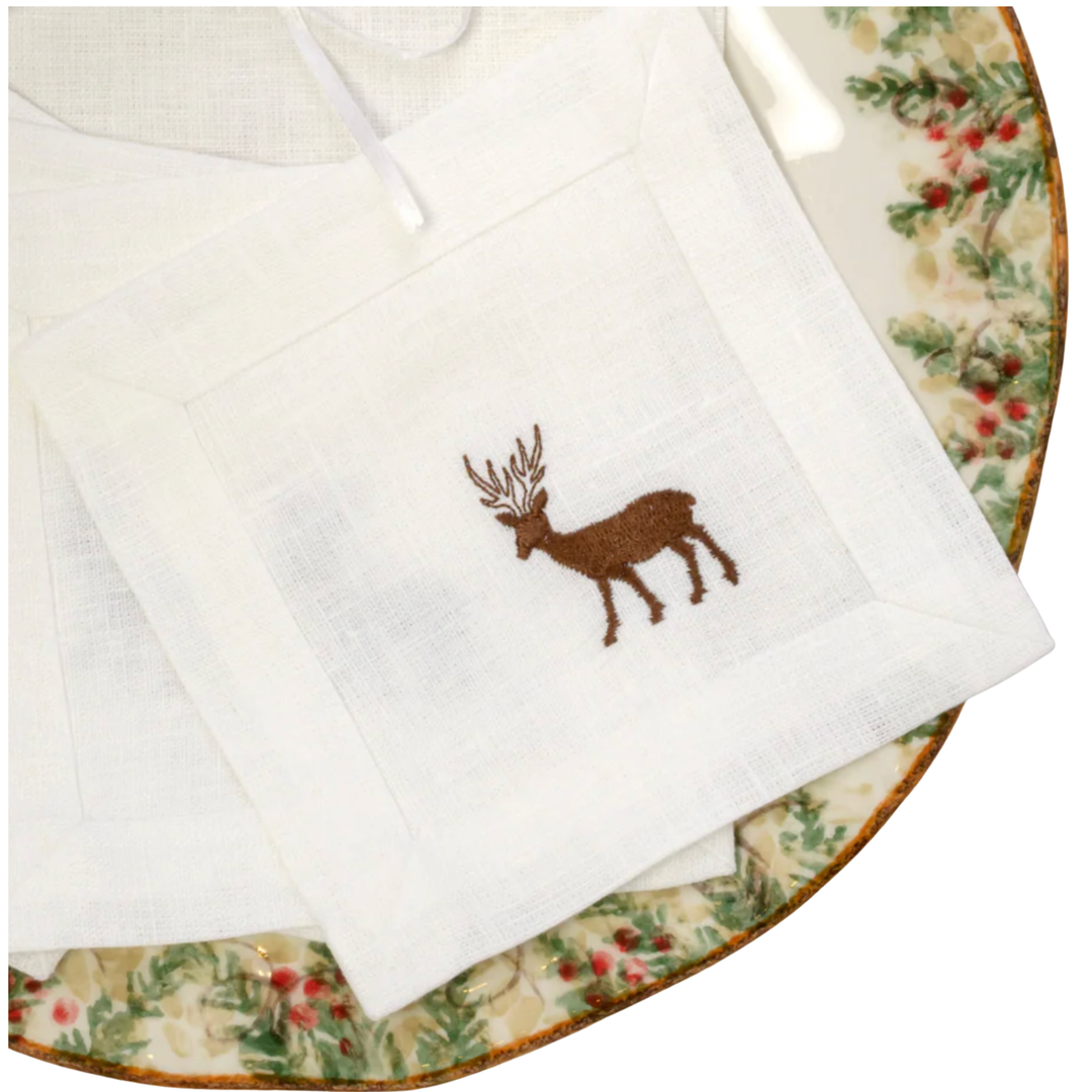 ARTE ITALICA Tiny Deer Cocktail Napkin Default Title