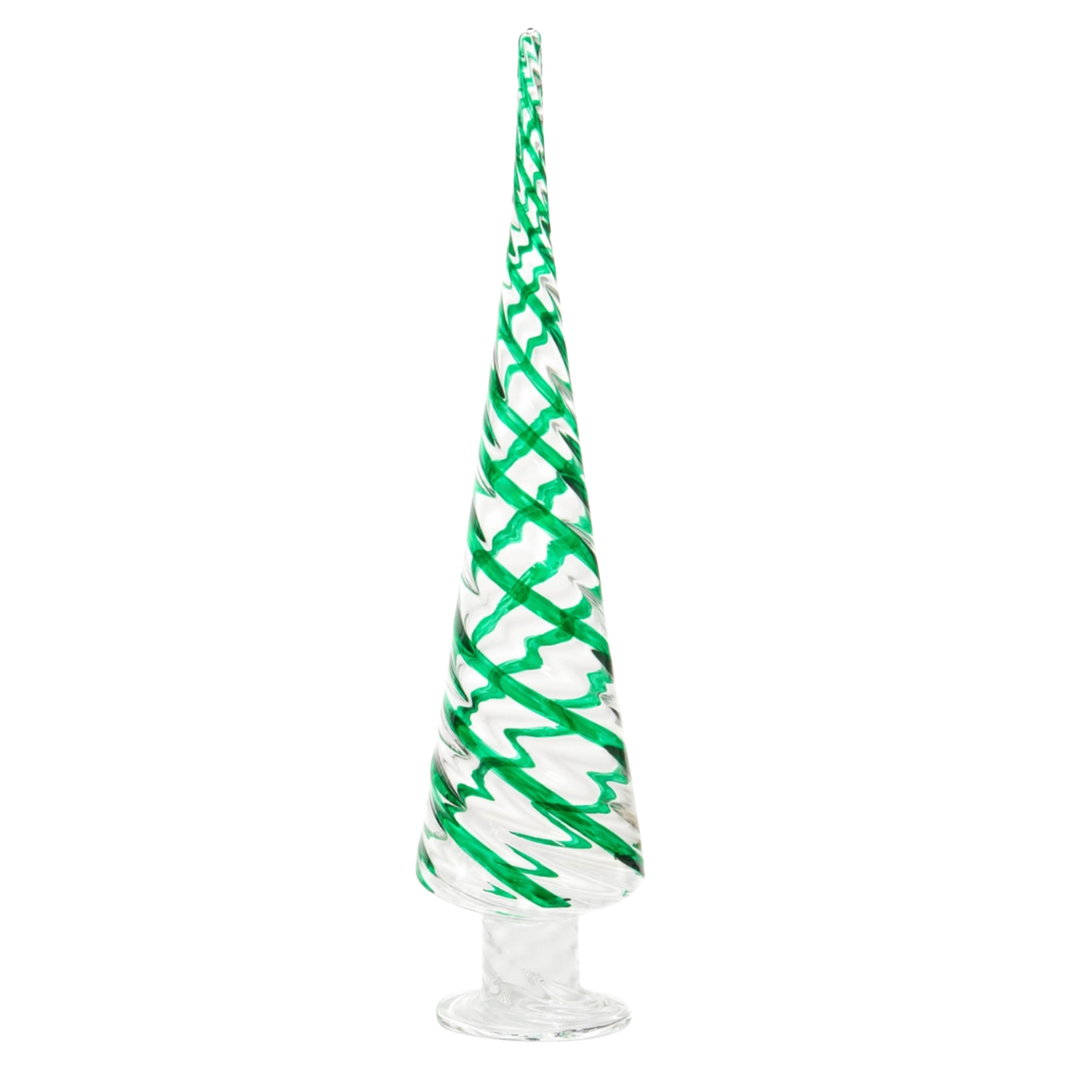 RAZ IMPORTS Glass Christmas Green Tall Tree Default Title