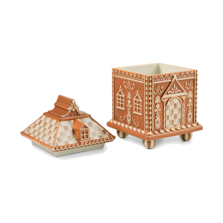 MACKENZIE CHILDS MacKenzie-Childs Mocha Check Gingerbread Canister, Small