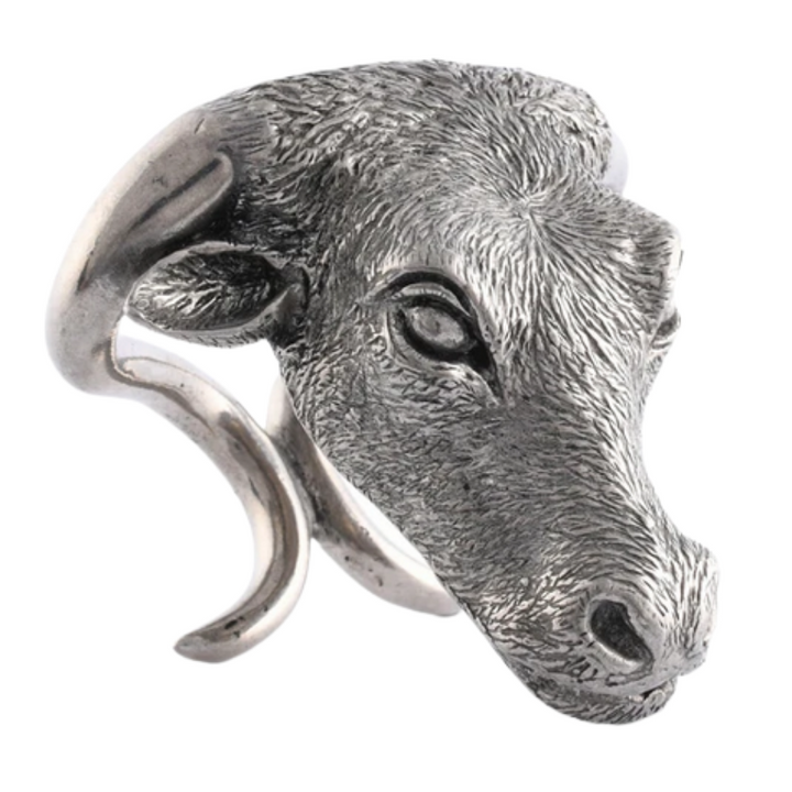 VAGABOND HOUSE STEER HEAD PEWTER NAPKIN RING