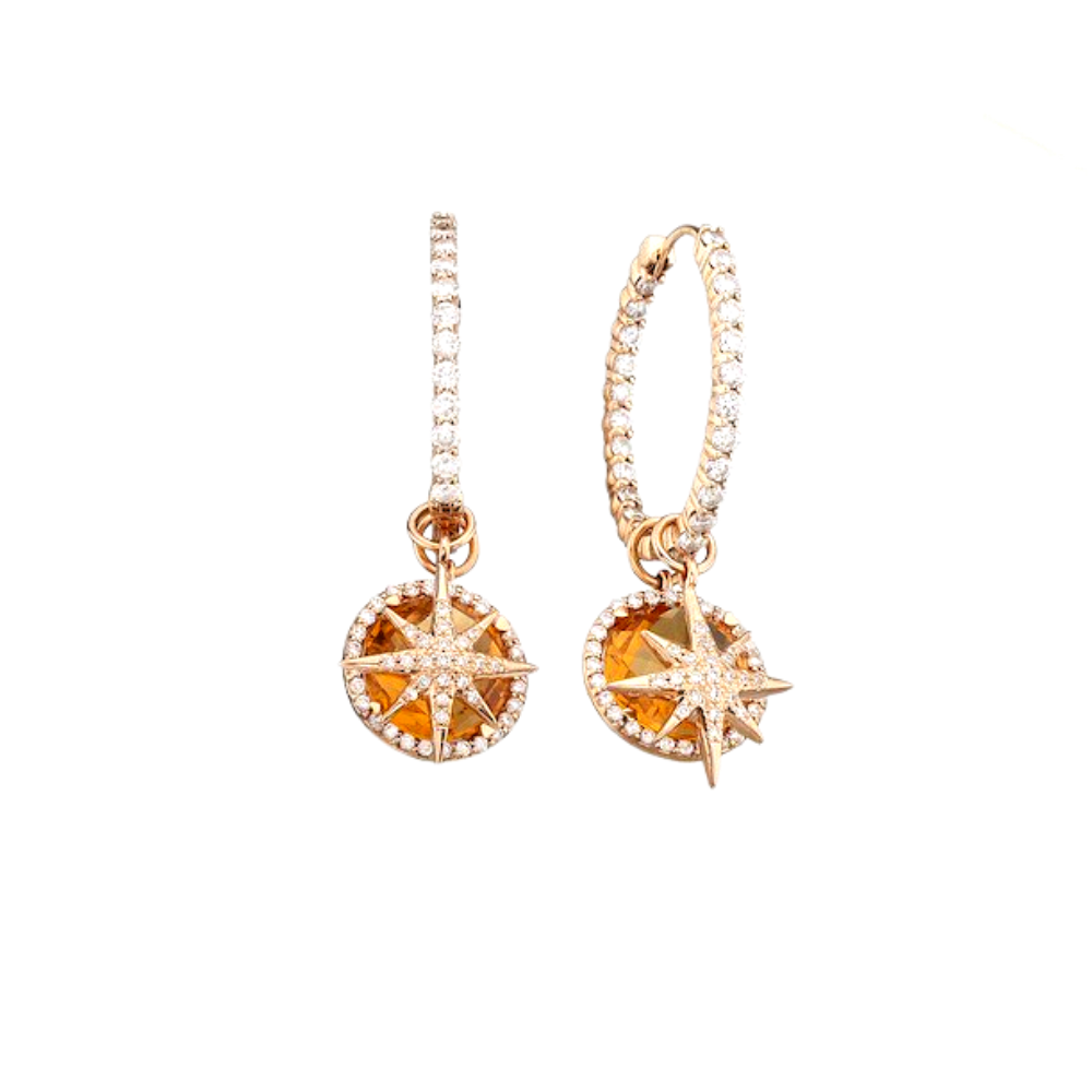 LISA NIK 18K YELLOW GOLD DIAMOND NORTHSTAR DROPS