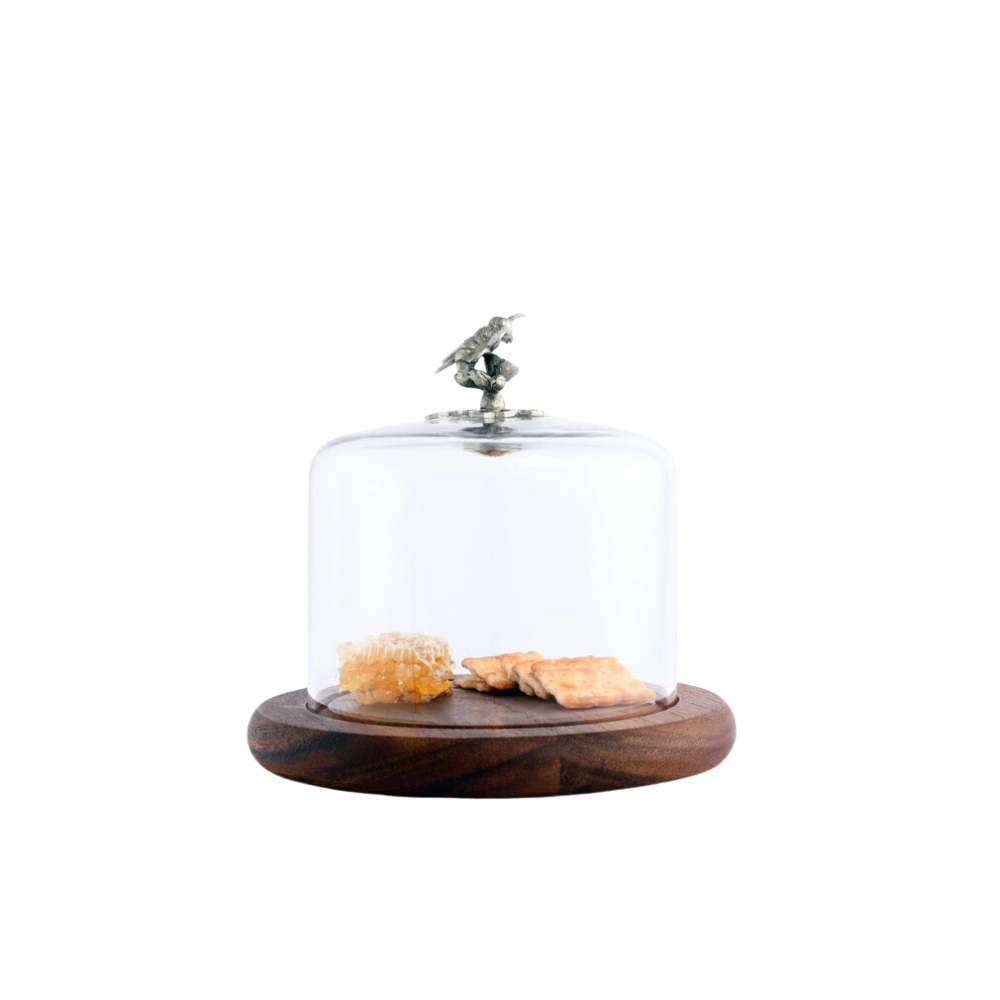 VAGABOND HOUSE Honey Bee Glass Covered Cheese Wooden Board Default Title