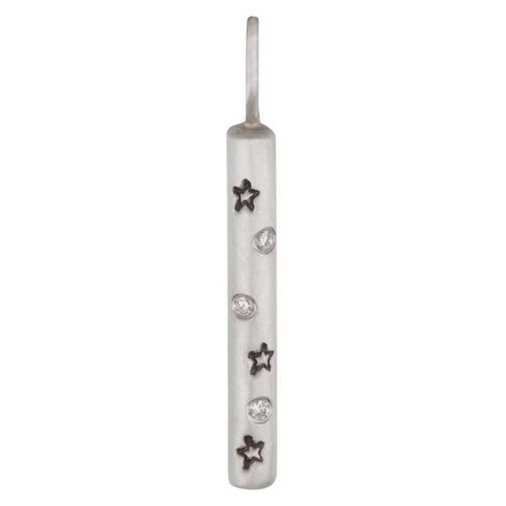 HEATHER B. MOORE STERLING SILVER DIAMOND STARS ROUND BAR