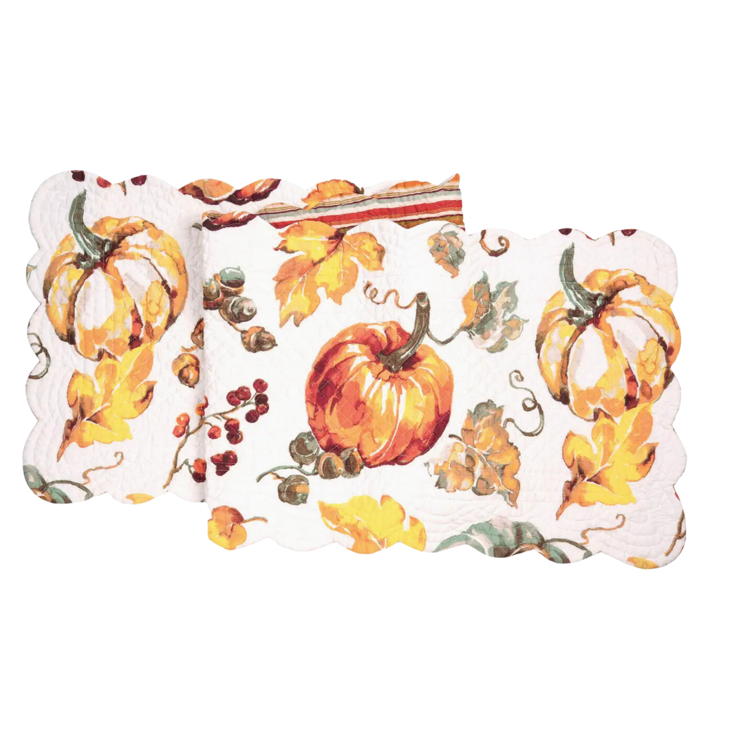 C&F HOME Fall Harvest Watercolor Pumpkin Table Runner Default Title