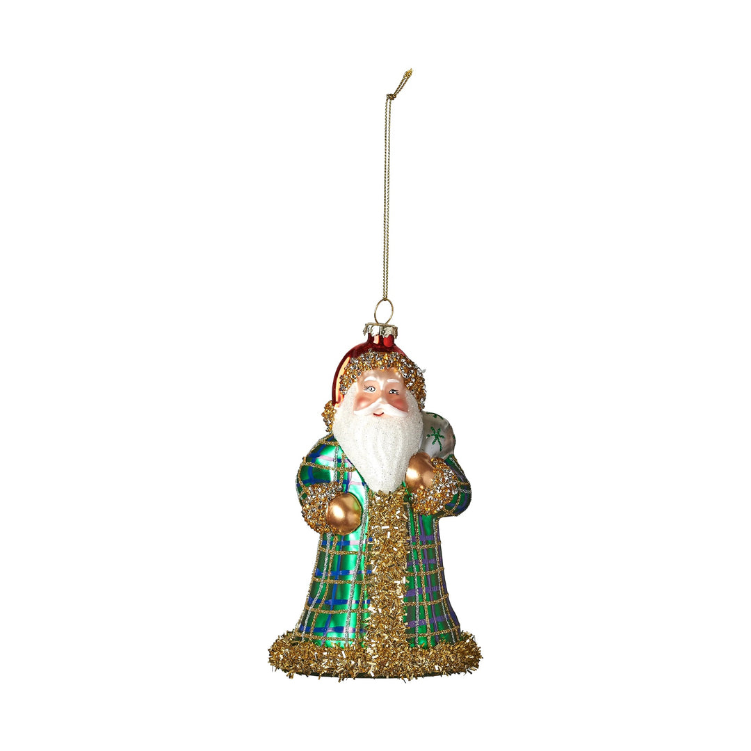 180 DEGREES Plaid Santa Ornament