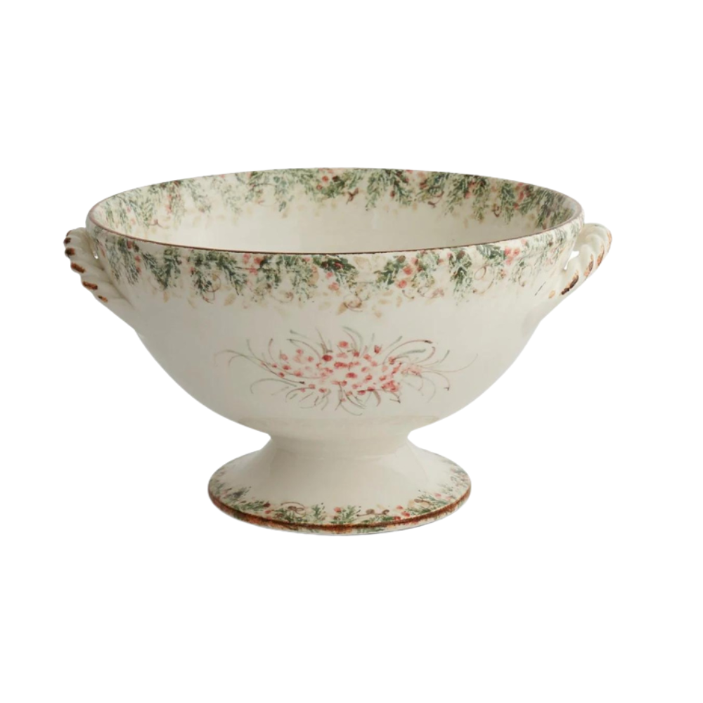 ARTE ITALICA Natale Footed Bowl With Handles Default Title
