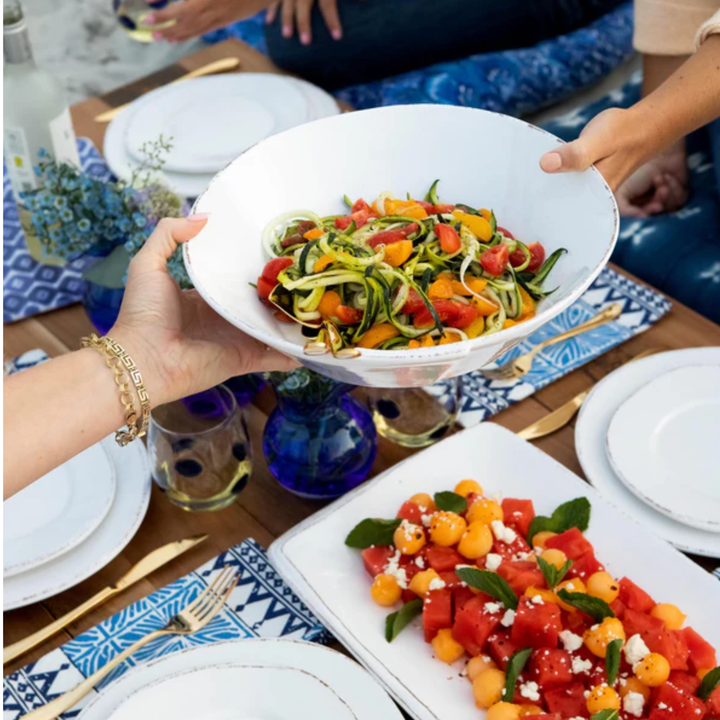VIETRI Melamine Large Lastra While Shallow Serving Bowl