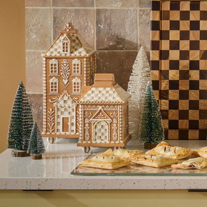 MACKENZIE CHILDS MacKenzie-Childs Mocha Check Gingerbread Canister, Small
