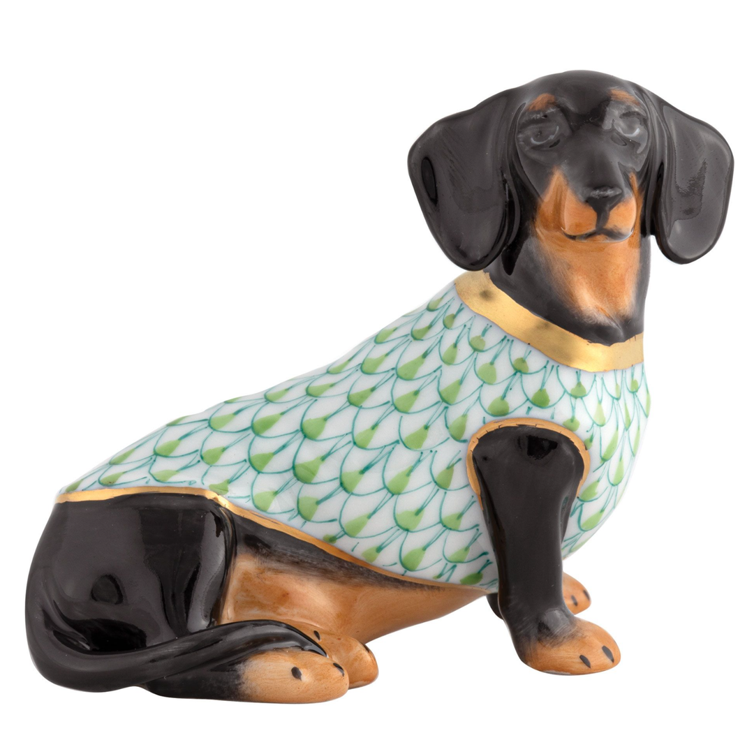 HEREND Dauchshund With Sweater KEYLIME
