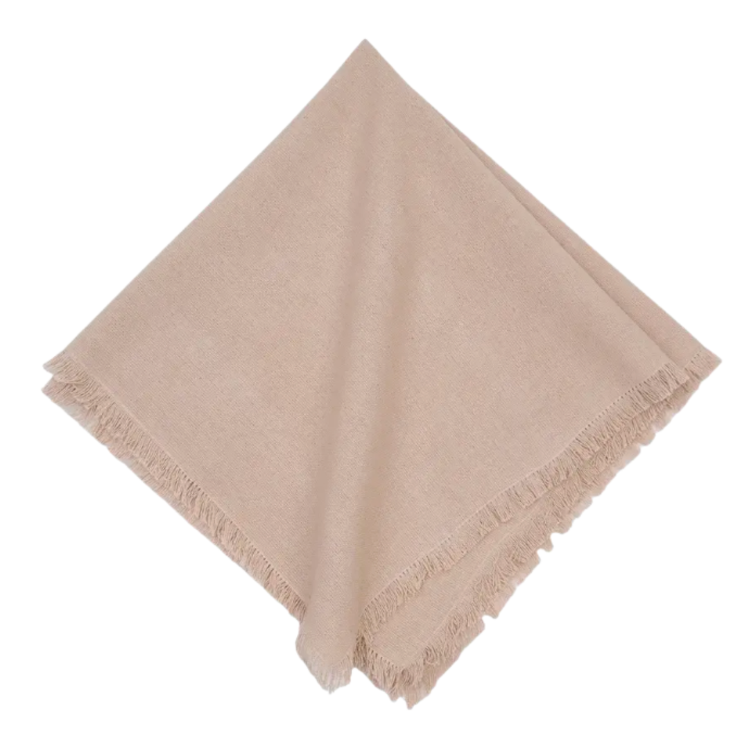 C&F HOME Sand Tan Fringed Cloth Napkins Default Title