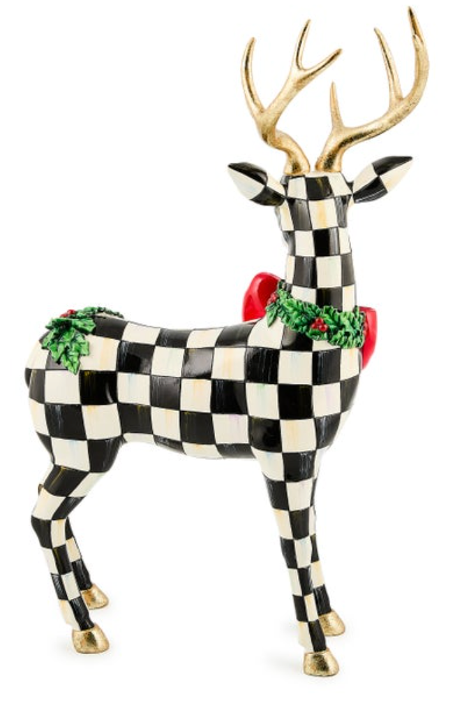 MACKENZIE CHILDS Holly Check Standing Deer