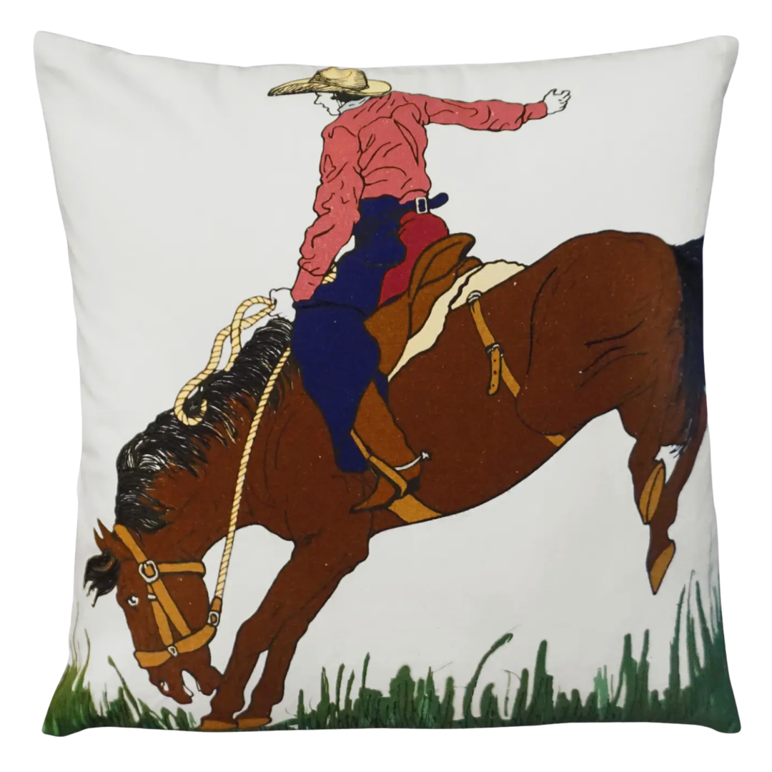 MICHAELIAN HOME MICHAELIAN HOME COWGIRL EMBROIIDERED PRINTED PILLOW 20" X 20" Default Title