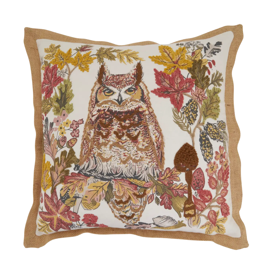 SARO Owl Down Filled Throw Pillow Default Title