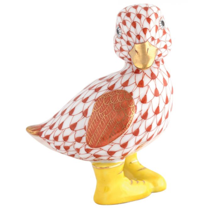 HEREND Duckling In Boots RUST