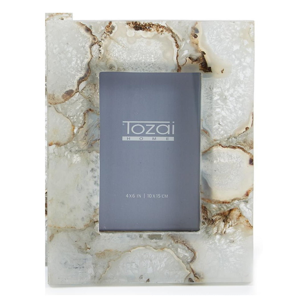 TWO'S COMPANY Natural Agate Photo Frame 4x6 Default Title
