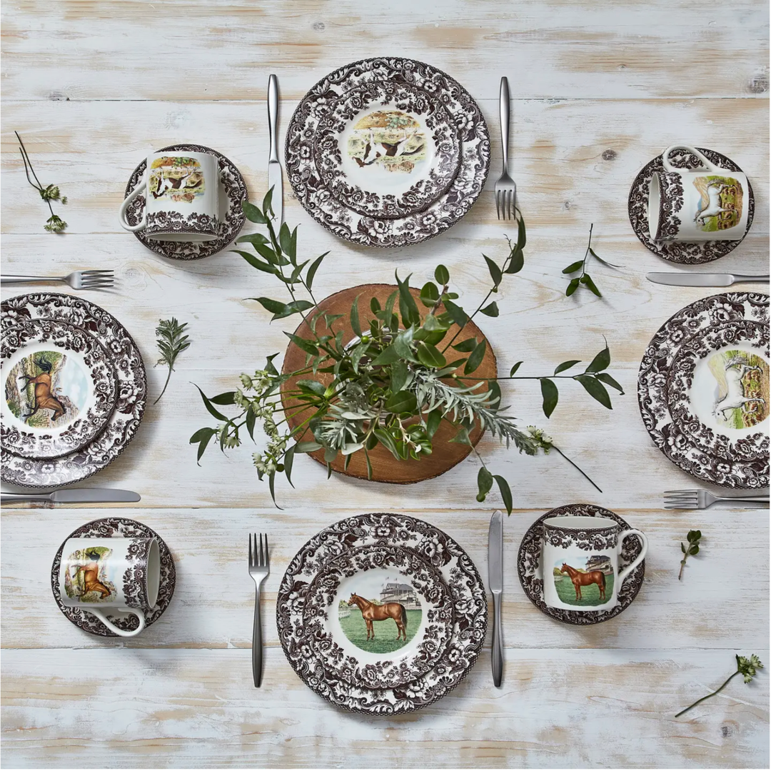 SPODE Woodland American Paint Horse Dinner Plate