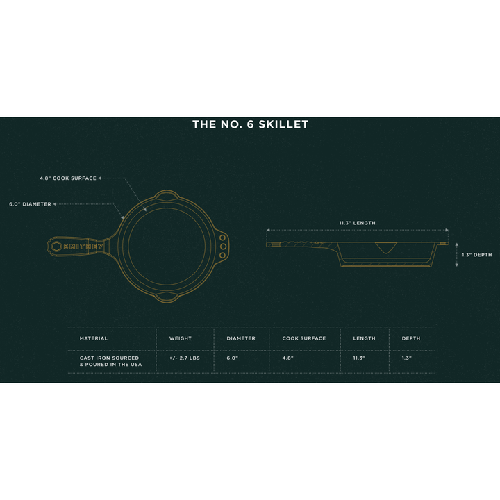 SMITHEY IRONWARE NO. 6 Skillet