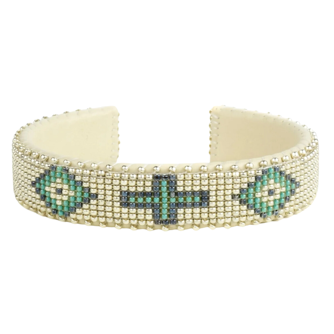 ETKIE Theo Small Glass Bead Cuff Bracelet Default Title