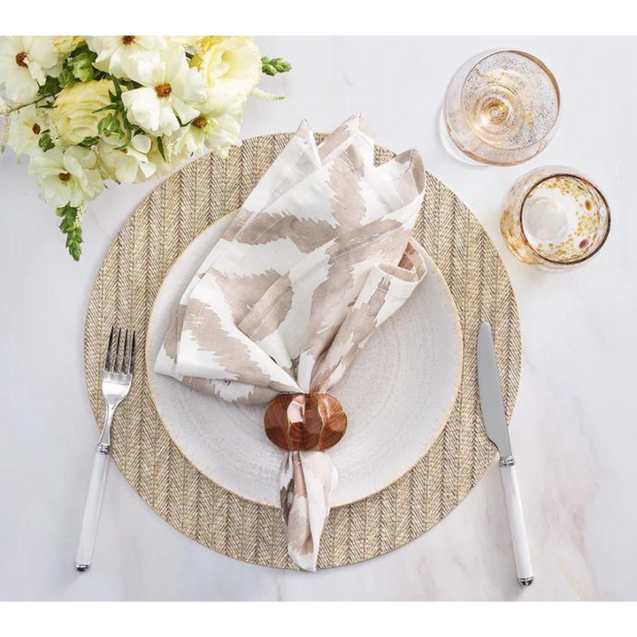 KIM SEYBERT HERRINGBONE PLACEMAT - TAN