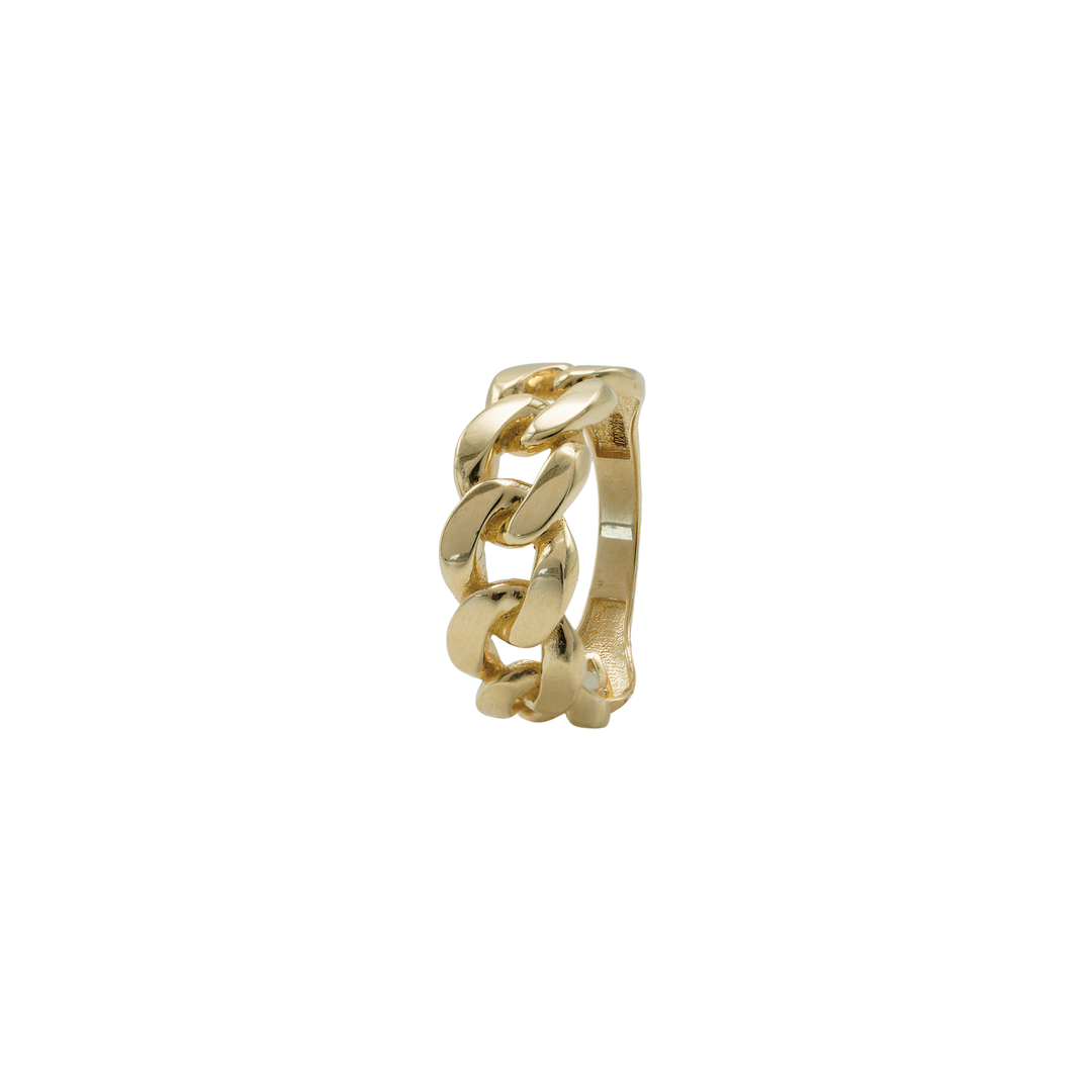 Thin Chain Link 18K Yellow Gold Ring