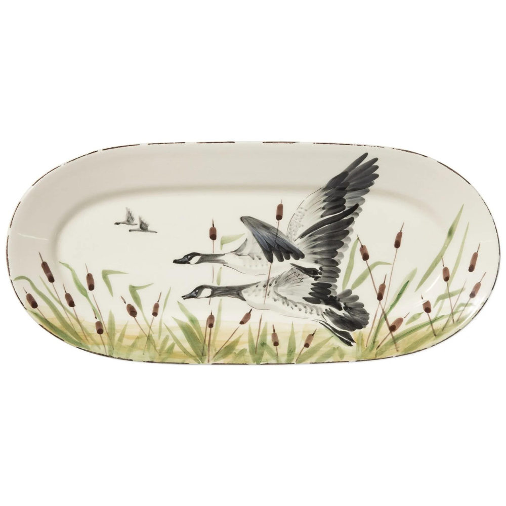 VIETRI WILDLIFE GEESE SMALL OVAL PLATTER
