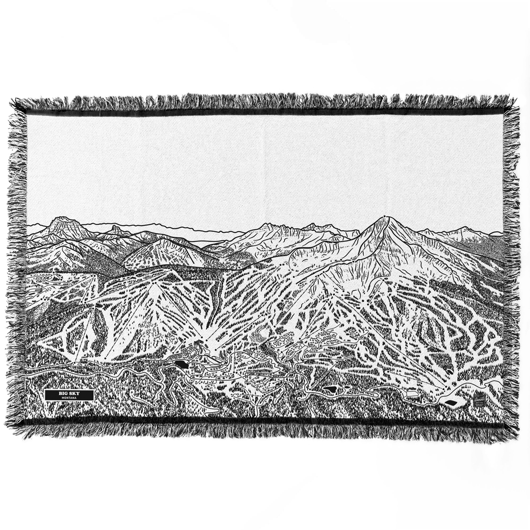BENOIT'S DESIGN CO Big Sky Ski Trail Map Blanket