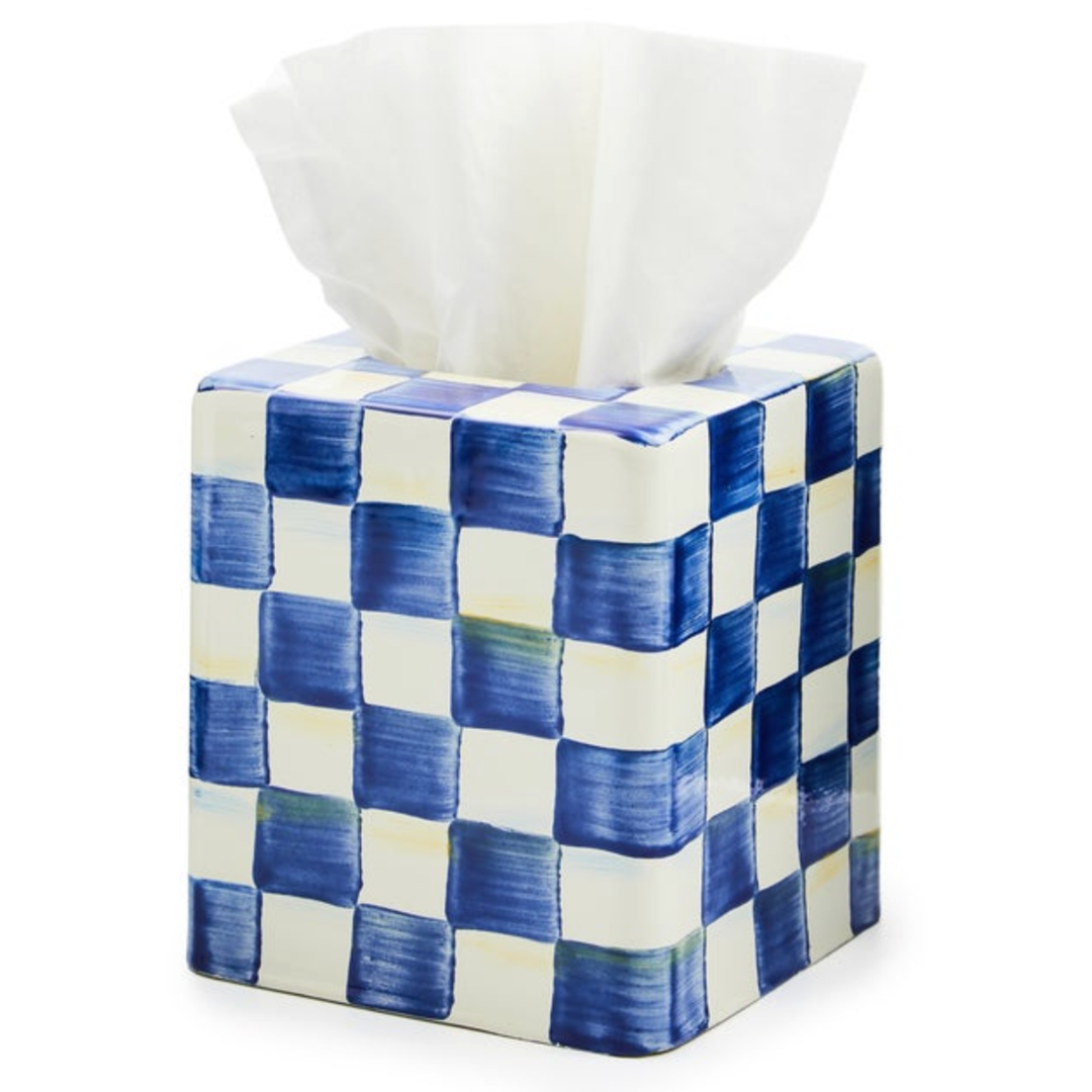 MACKENZIE CHILDS Royal Check Boutique Tissue Box Cover Default Title