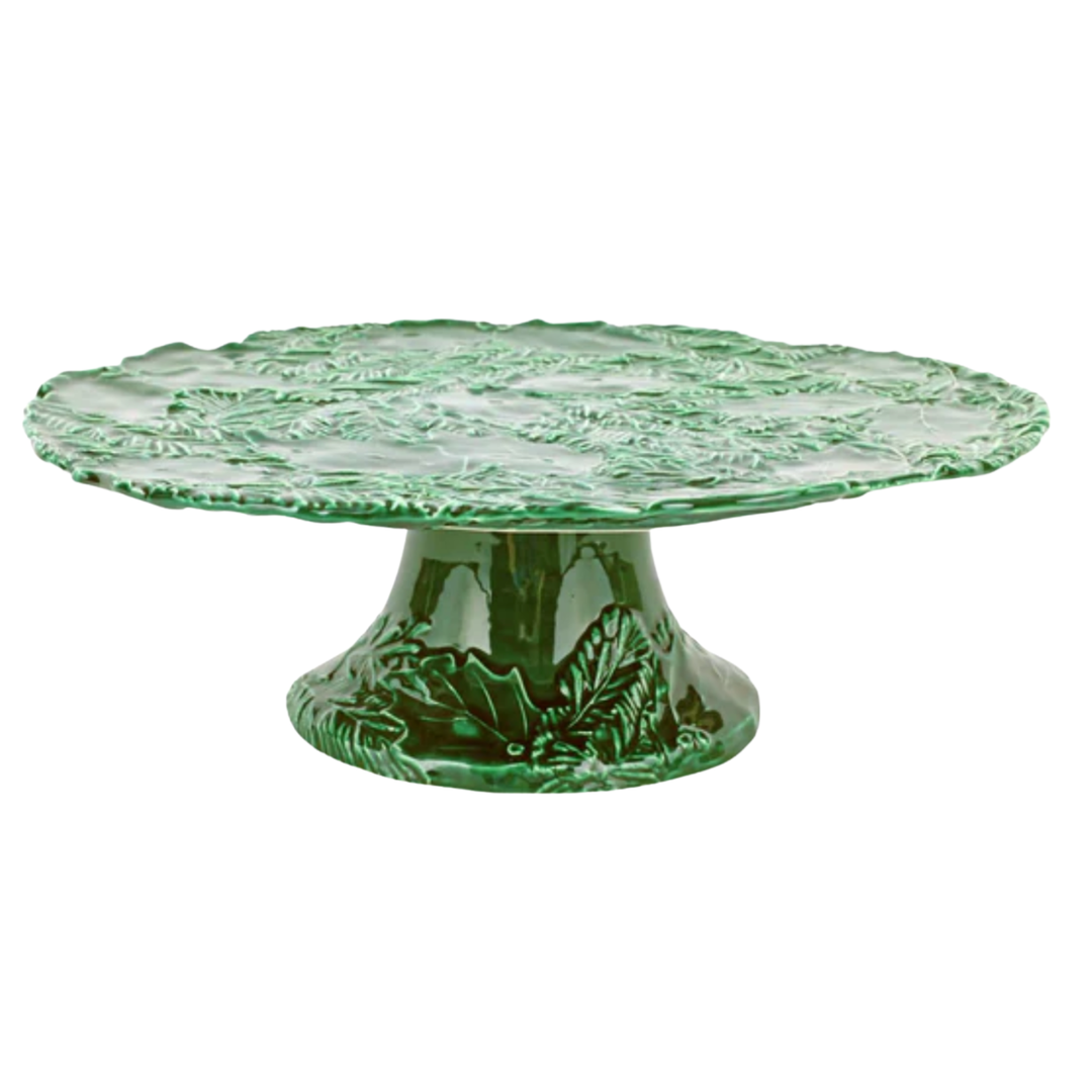 VIETRI Lastra Holiday Green Figural Cake Stand Default Title