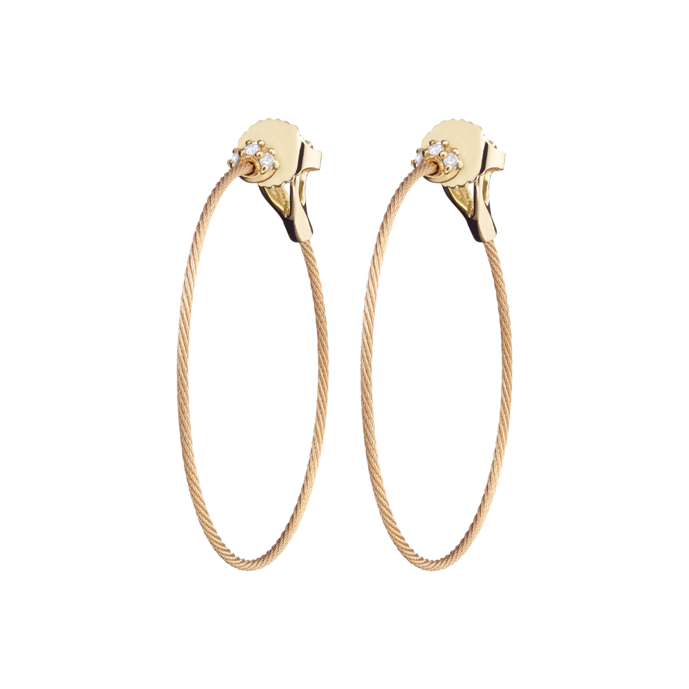 PAUL MORELLI Unity Wire Hoop Earrings With Diamonds