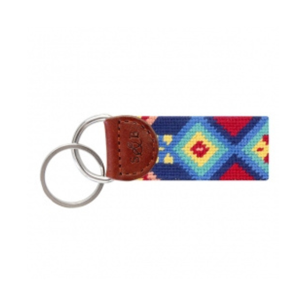SMATHERS & BRANSON KALEIDOSCOPE NEEDLEPOINT KEY FOB