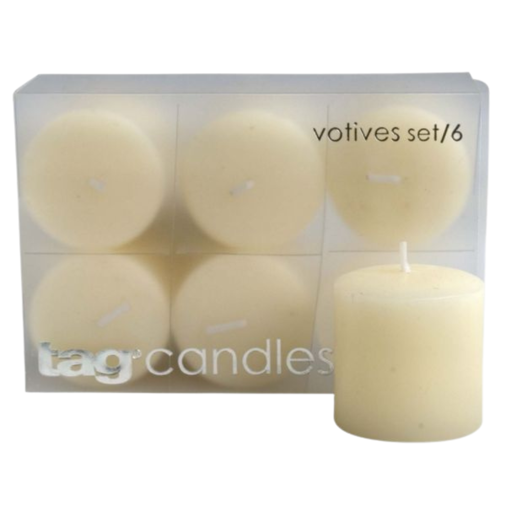 TAG Basic Ivory Votive Candle Set of 6