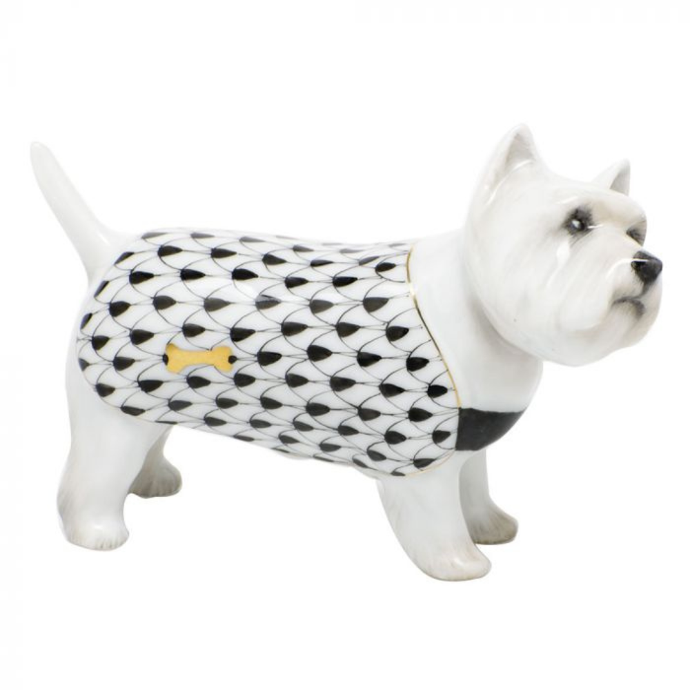 HEREND West Highland Terrier BLACK